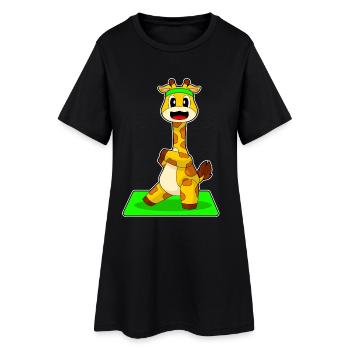 Giraffe Yoga Fitness Gymnastik - Frauen T-Shirt-Kleid - Schwarz - Vorne