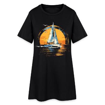 Voile - Robe T-shirt Femme - noir - Devant