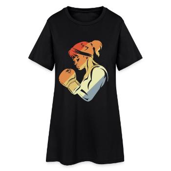 Boxer Femme Vintage - Robe T-shirt Femme - noir - Devant