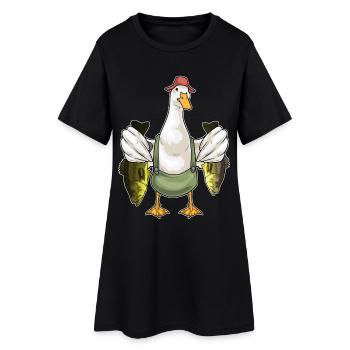 Pêche au canard pêcheur - Robe T-shirt Femme - noir - Devant