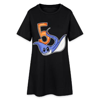 5. Geburtstag Motiv Stachelrochen - 5 jahre - Frauen T-Shirt-Kleid - Schwarz - Vorne