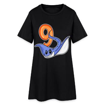 9. Geburtstag Motiv Stachelrochen - 9 Jahre - Frauen T-Shirt-Kleid - Schwarz - Vorne