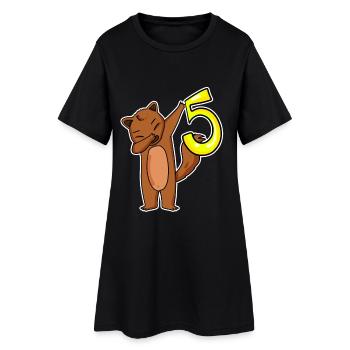 5ème anniversaire Motif Marten - 5 ans - Robe T-shirt Femme - noir - Devant