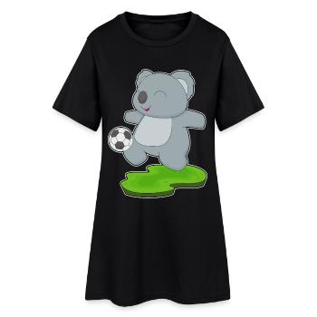 Koala Soccer Player Soccer - Women’s T-Shirt Dress - black - Front