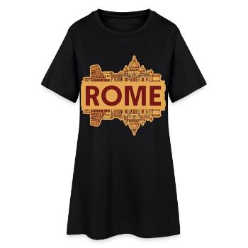 Rom Italien Skyline - Frauen T-Shirt-Kleid - Schwarz - Vorne