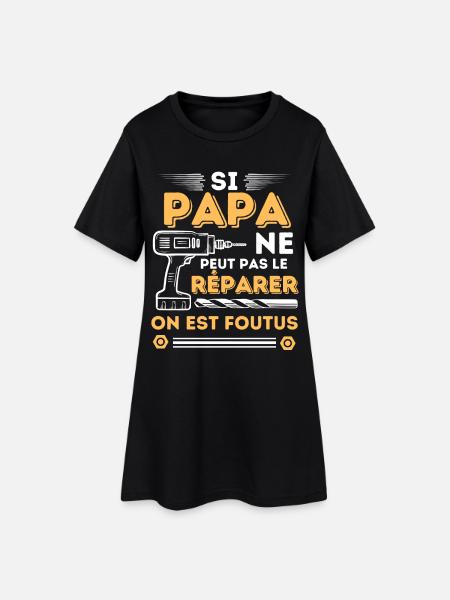 Papa meilleur réparateur bricoleur - Robe T-shirt Femme - noir