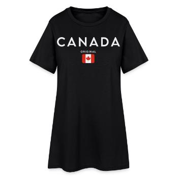 Drapeau du Canada, fierté canadienne - Robe T-shirt Femme - noir - Devant