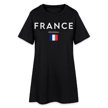 Drapeau de la France, fierté française - Robe T-shirt Femme - noir - Devant