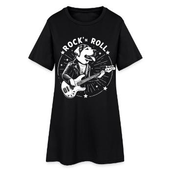Labrador Retriever jouant du Rock' n Roll - Robe T-shirt Femme - noir - Devant