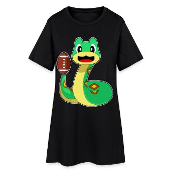 Schlange American Football Sport - Frauen T-Shirt-Kleid - Schwarz - Vorne