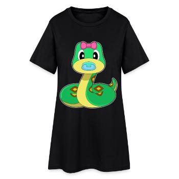 Snake Baby Pacifier - Women’s T-Shirt Dress - black - Front