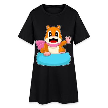 Snowboardeur Hamster Snowboard - Robe T-shirt Femme - noir - Devant