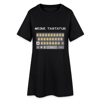 MON CLAVIER LÈVE LE POUCE. Message Père Papa - Robe T-shirt Femme - noir - Devant