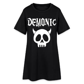 White Demonic Skull - Women’s T-Shirt Dress - black - Front