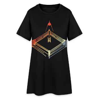 Croquis de bague de boxe vintage - Robe T-shirt Femme - noir - Devant