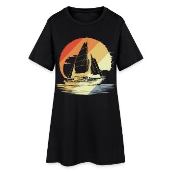 Croquis de navigation vintage - Robe T-shirt Femme - noir - Devant