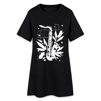 Saxophone Cartoon Look - Women’s T-Shirt Dress - black - Front