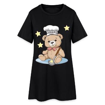 Teddy Sterne Koch Köche Köchin Kochkunst kochen - Frauen T-Shirt-Kleid - Schwarz - Vorne