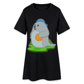 Seal Basketteur Basketteur - Robe T-shirt Femme - noir - Devant