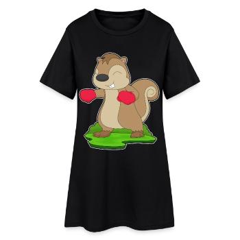 Squirrel Boxer Gants de boxe Boxe - Robe T-shirt Femme - noir - Devant