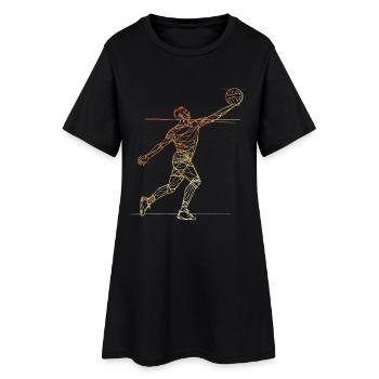 Art au trait de joueur de volley-ball vintage - Robe T-shirt Femme - noir - Devant