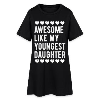 Génial comme ma plus jeune fille pour la fête des mères - Robe T-shirt Femme - noir - Devant