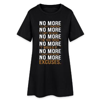 no more I will do it tomorrow - Frauen T-Shirt-Kleid - Schwarz - Vorne
