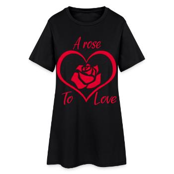 Une rose pour aimer - Robe T-shirt Femme - noir - Devant