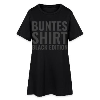 Buntes Shirt Black Edition - Frauen T-Shirt-Kleid - Schwarz - Vorne