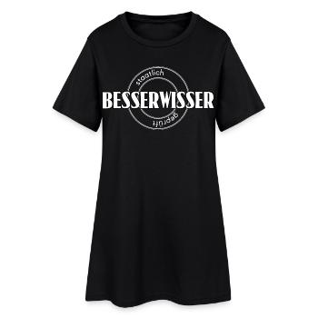 Besserwisser - staatlich geprüft - Frauen T-Shirt-Kleid - Schwarz - Vorne