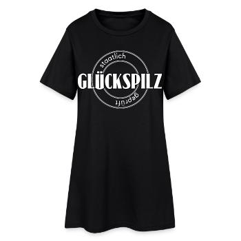 Glückspilz - Frauen T-Shirt-Kleid - Schwarz - Vorne