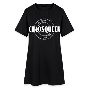 Chaosqueen - Frauen T-Shirt-Kleid - Schwarz - Vorne