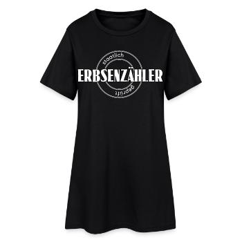 Erbsenzähler - Frauen T-Shirt-Kleid - Schwarz - Vorne
