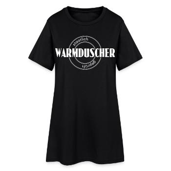 Warmduscher - Frauen T-Shirt-Kleid - Schwarz - Vorne