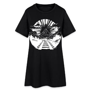 Railway Graphic - Women’s T-Shirt Dress - black - Front