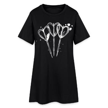 Fléchettes au trait - Robe T-shirt Femme - noir - Devant