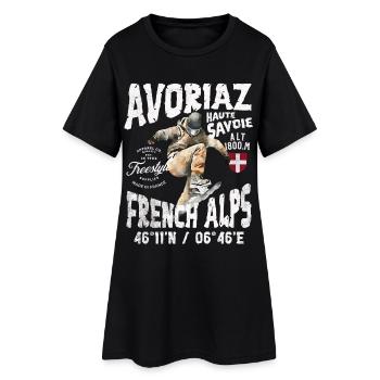 Skateboardeur dans la Haute Savoie - Robe T-shirt Femme - noir - Devant