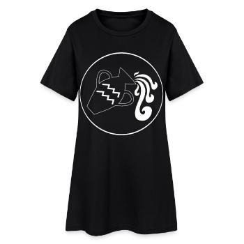 Signe du zodiaque verseau (blanc) - Robe T-shirt Femme - noir - Devant