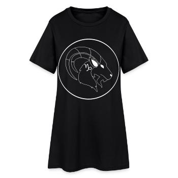 Signe du zodiaque capricorne (blanc) - Robe T-shirt Femme - noir - Devant