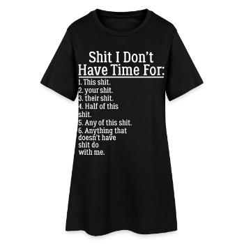 Merde, je n’ai pas le temps de m’amuser - Robe T-shirt Femme - noir - Devant