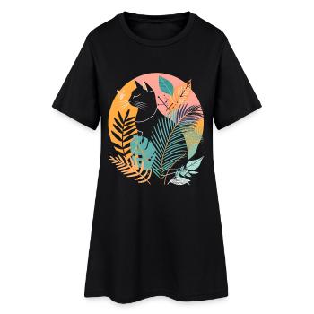 Portrait d’un chat - Robe T-shirt Femme - noir - Devant