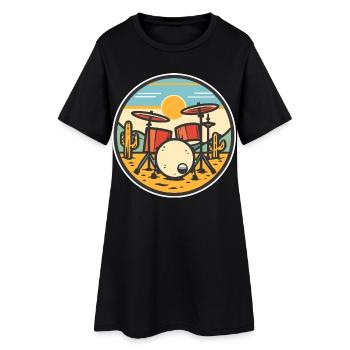 Trapset Look BD - Robe T-shirt Femme - noir - Devant