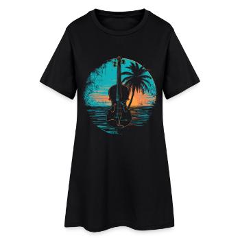 Violon Coucher de soleil - Robe T-shirt Femme - noir - Devant