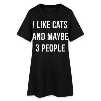 J’aime les chats et peut-être 3 personnes chemise drôle - Robe T-shirt Femme - noir - Devant