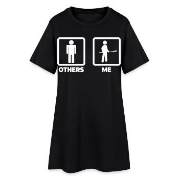 Figurine bâton boulanger - Robe T-shirt Femme - noir - Devant