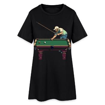 Billiard Player Pixel Art - Women’s T-Shirt Dress - black - Front