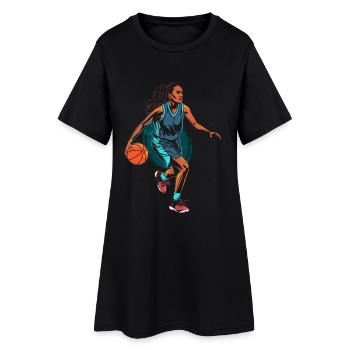 Basketteur - Robe T-shirt Femme - noir - Devant