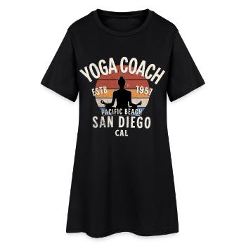 Yoga Coach Pacifique San Diego - Robe T-shirt Femme - noir - Devant