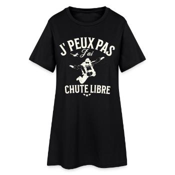 Humour Liberté Parachutiste Illustration - Robe T-shirt Femme - noir - Devant