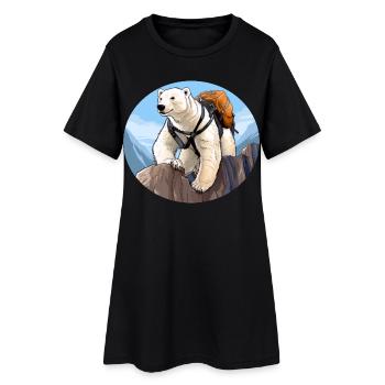 Ours polaire Randonnée / Alpiniste Ours polaire - Robe T-shirt Femme - noir - Devant
